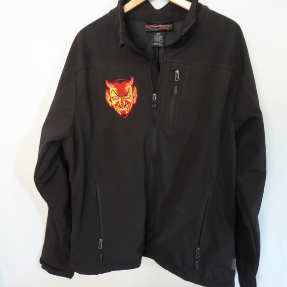 Free Country Other - FREE COUNTRY BRAND MENS BLACK FULL ZIPPER DEVIL SATAN PATCH JACKET (PRE-OWNED) L